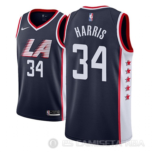 Camiseta Tobias Harris #34 Los Angeles Clippers Ciudad 2018-19 Azul - Haga un click en la imagen para cerrar